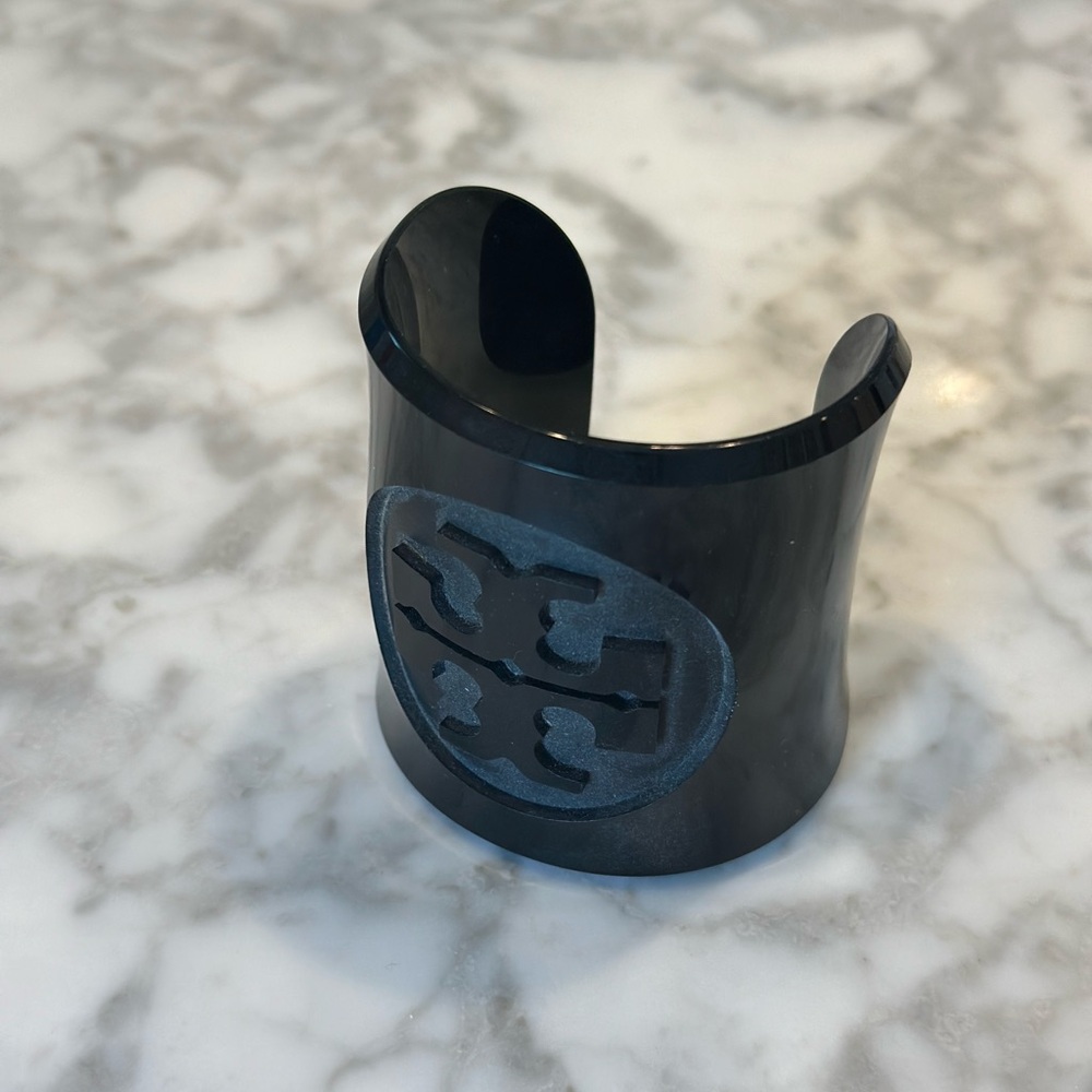 Tory Burch resin logo cuff bracelet